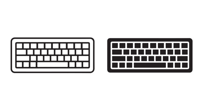 Minimal Keyboard Icon - Computer Typing and Input Device Symbol