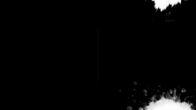Pressed Screen Ink Bleed effect. Combines fluid ink motion with digital LCD glitch artifacts.