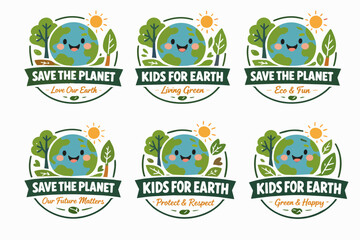 Fototapeta premium Earth day concepts for kids displaying environmental protection and sustainability
