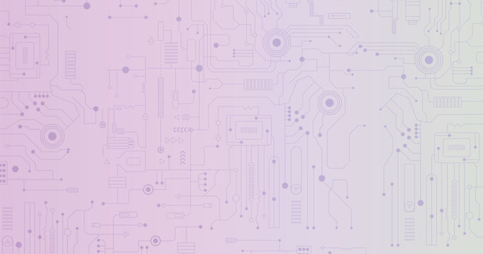 Black line circuit computer technology futuristic on gradient background design creative vector illustration