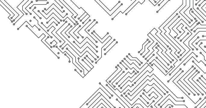 Black circuit diagram on white background. EPS10