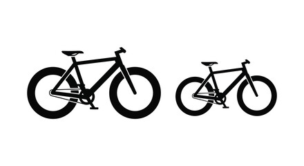 Fototapeta premium Bicycle silhouettes against a white background