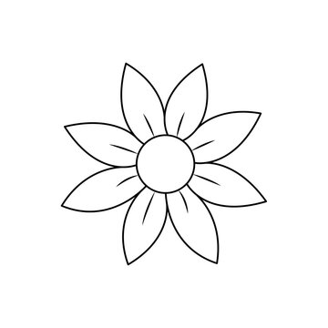 Simple Flower Line Art Drawing - Minimalist Floral Sketch for Coloring and Design