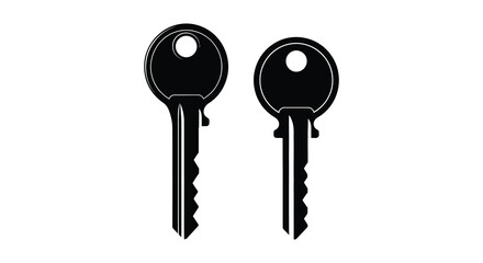 two black keys silhouette against white background © Sonia512