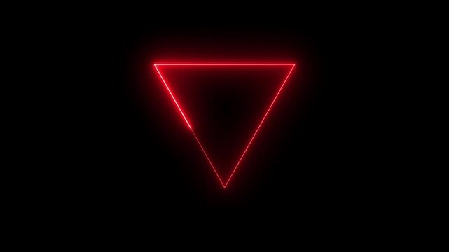 A colorful Triangle neon animation .triangle frem icon. 4K video.
