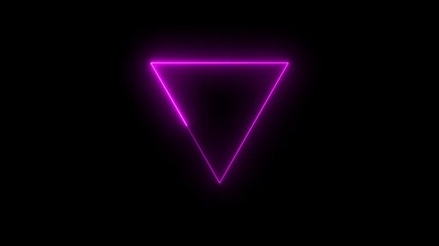 A colorful Triangle neon animation .triangle frem icon. 4K video.
