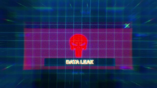 DATA LEAK Alert Terms on Satelite Map Background