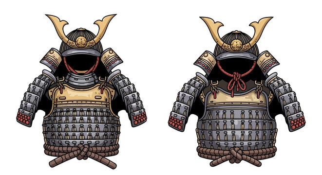 Samurai armor with gold accents.