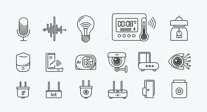 Technology icons for various devices.