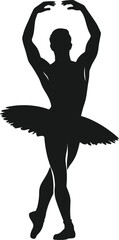 Fototapeta premium male ballet dancer silhouette illustration isolated on white background
