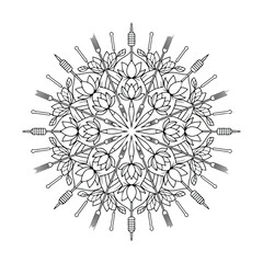 Obraz premium Intricate Mandala Tattoo Design A Vector Art of Skin Ink Artistry