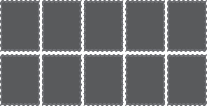 Grey postage stamps on white background
