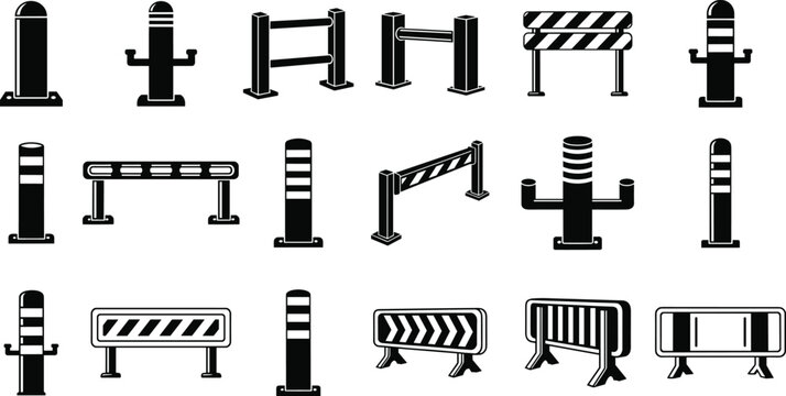 Modern Road Barrier Wall Sticker Traffic Safety Decor Decal