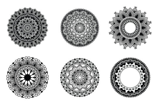 Abstract background design with mandala design set collection.