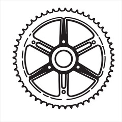 Obraz premium Motorcycle Chain Sprocket Vector Line Art Illustration