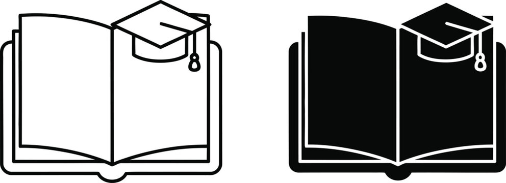 Open hardcover book with blank pages on side view Vector