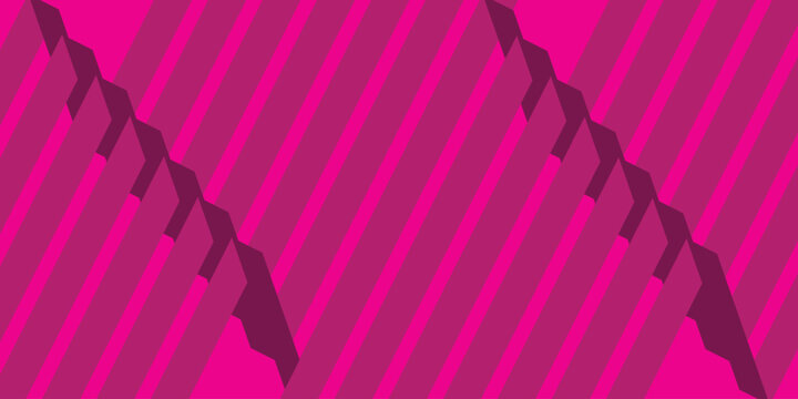 Bold pink geometric stripe background with zigzag accents and energetic modern pattern.