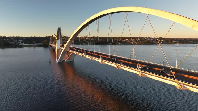 Juscelino Kubitschek Bridge, inaugurated in 2002 over Lake Parano&aacute; - Bras&iacute;lia, Distrito Federal, Brazil