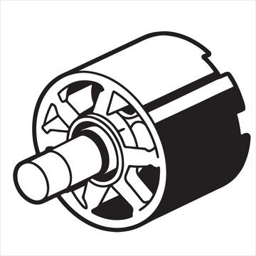 Brushless Electric Motor Rotor Vector Illustration