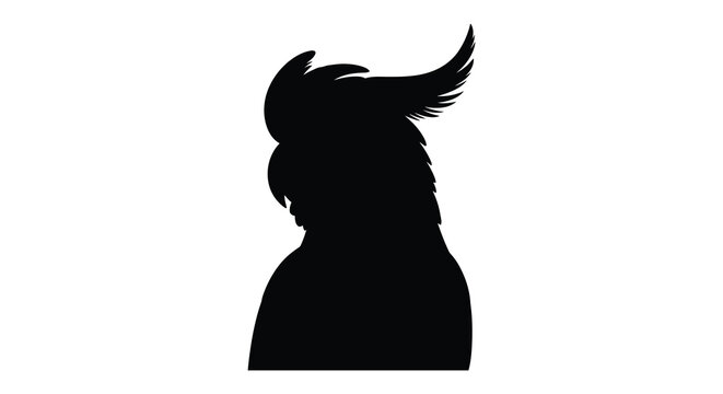Cockatoo head silhouette against a white background