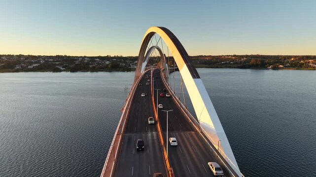 Juscelino Kubitschek Bridge, inaugurated in 2002 over Lake Parano&aacute; - Bras&iacute;lia, Distrito Federal, Brazil