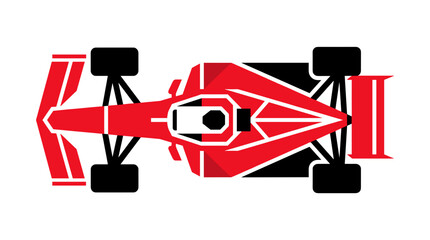 Obraz premium Top View of a Red Formula 1 Race Car.