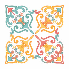 Fototapeta premium Colorful Abstract Swirls and Filigree Pattern