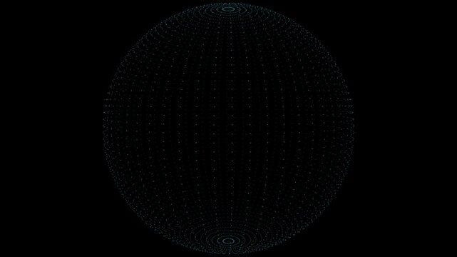 4K Rotating Particle Globe 3D Point Cloud Earth Technology Loop Overlay