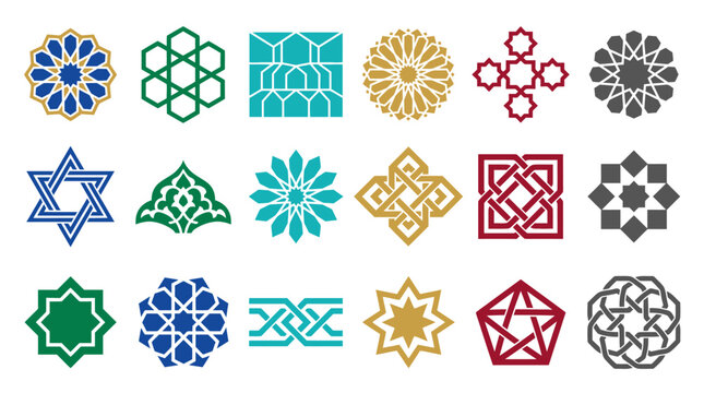 Collection of various geometric shapes icons.