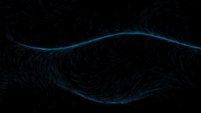 4K Blue Particle Flow Field Abstract Motion Background Loop Overlay