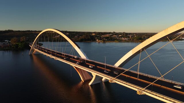 Juscelino Kubitschek Bridge, inaugurated in 2002 over Lake Parano&aacute; - Bras&iacute;lia, Distrito Federal, Brazil
