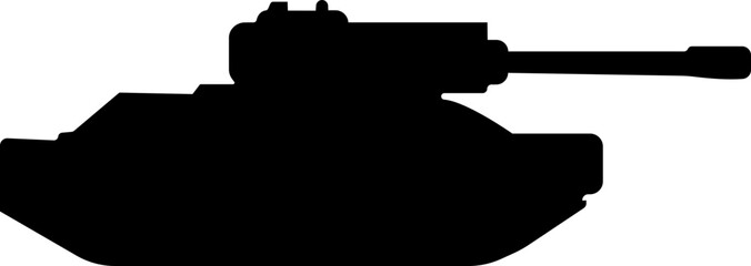 Military armored vehicle tank silhouette in black flat style featuring combat transport carrier artillery machine army defense war icon bundle © Sattar