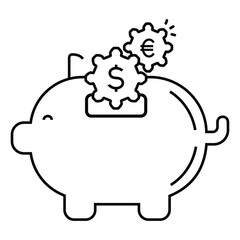 Obraz premium Futuristic piggy bank icon for smart financial monitoring and digital savings