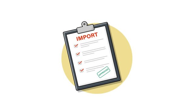 4k Hand Giving Approval For Import. Customs Verification Concept Animation Video