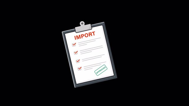 Hand Giving Approval For Import. Customs Verification Concept Animation Video - Transparent