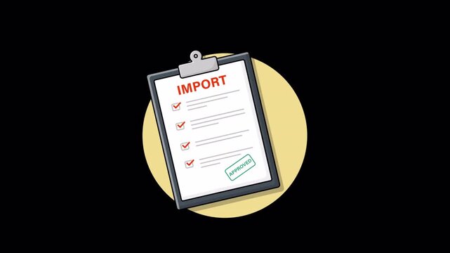 Hand Giving Approval For Import. Customs Verification Concept Animation Video - Transparent