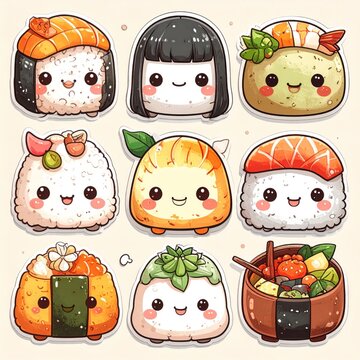 Cute sushi set