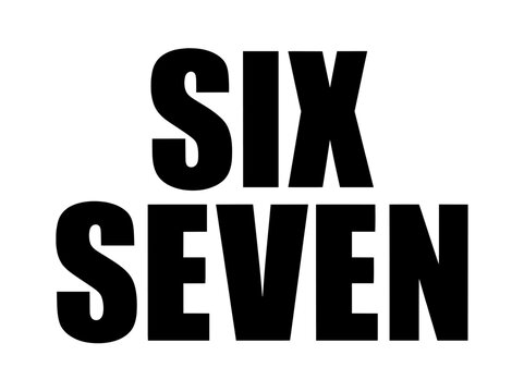Vector isolated six seven 67 brainrot character pics, vector black and white