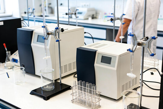 Modern laboratory equipment for scientific research and chemical analysis