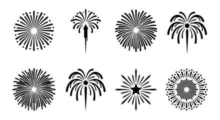 Explosive Fireworks Vector Icons, Festive Celebration Burst Graphics, Dynamic Pyrotechnic Display Elements, Celebration Event Starburst Symbols © Mahmudur