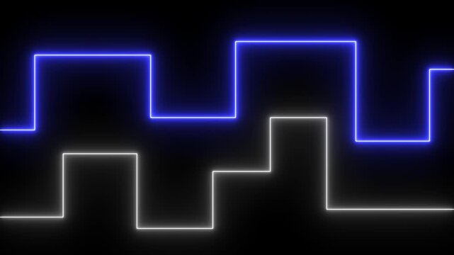 Abstract looped animation light glowing line Abstract background web neon box pattern LED screens projection technology