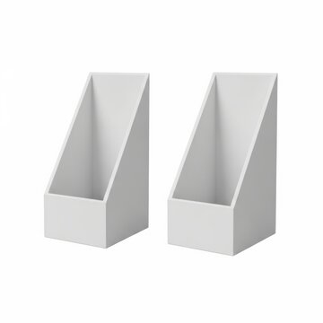 Pair of modern gray wall-mounted mail or magazine organizers