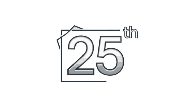 25th Anniversary: A polished logo announces a silver anniversary, representing a quarter-century of success, milestone, or celebration. 