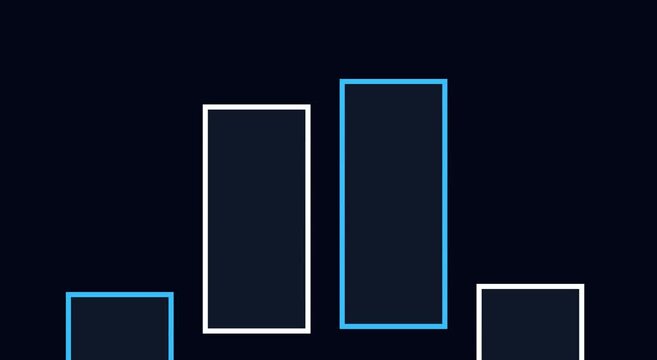 Animated bar chart graph showing financial growth and data analysis trends animation