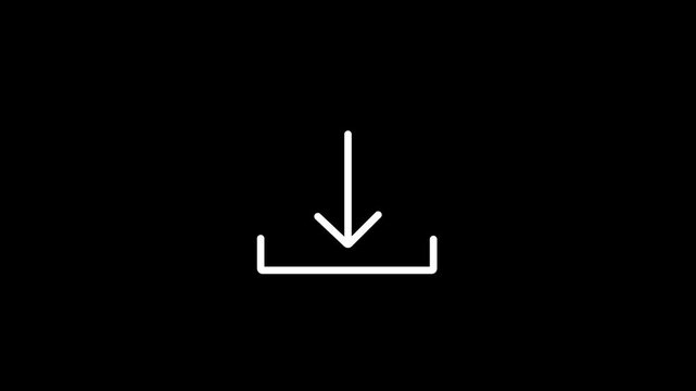 Download icon animation with essential basic motion design on black background &ndash; 4K motion graphics.