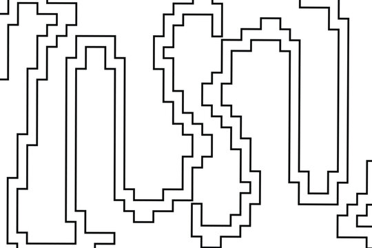 Pixelated typography 'um' lettering in black and white block style