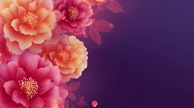 An elegant digital flower gradient background is perfect for Feria de las Flores designs, representing Medell<unk>n's artistic flower displays and Colombian festivity themes