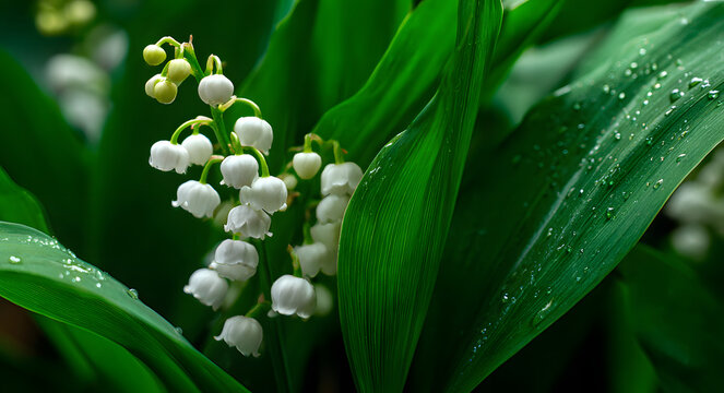 Clochettes blanches et feuilles vertes &eacute;voquent le printemps. Cette plante, symbole de la F&ecirc;te du Travail, enrichit les jardins et la nature de.