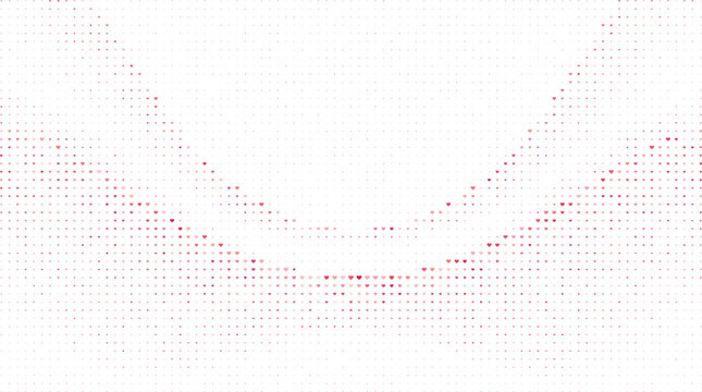 Red Heart Gradient Background Pattern, Pink Red Hearts Abstract Halftone Background