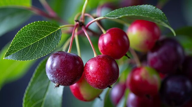 Enjoying Juneberries From a Vibrant Green Plant in a Simple Setting